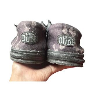 Hey Dude Wally Stretch Midnight Bunker Mens 13 Grey Camo Slip On Loafers